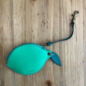 J. Crew green lime coin purse key chain